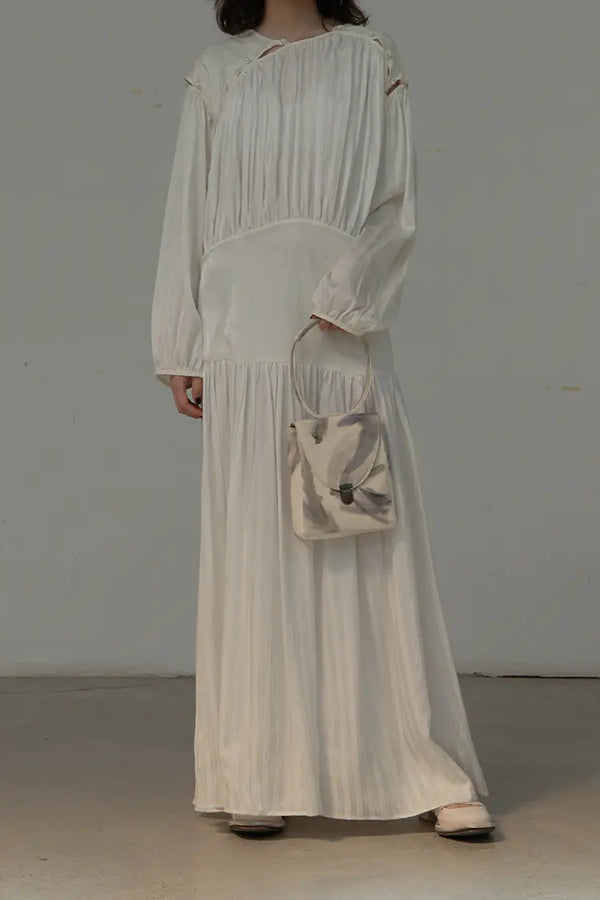 MUTEDANCE diagonal button silk dress MD20FW04